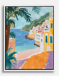 Amalfi Coast Sunlight Canvas Print White