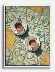 Italian Espresso Ritual Canvas Print White