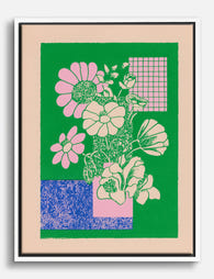 Modern Botanical Pop Canvas Print White