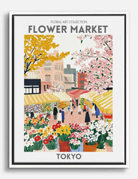 Tokyo Flower Market Vibe Canvas Print White