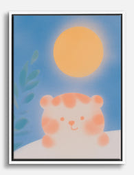Sunny Bear Bliss Canvas Print White