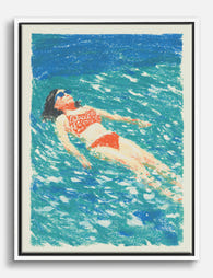 Floating in Summer Blue Canvas Print White