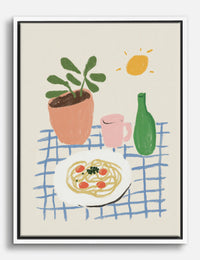 Sunny Brunch Still Life Canvas Print White