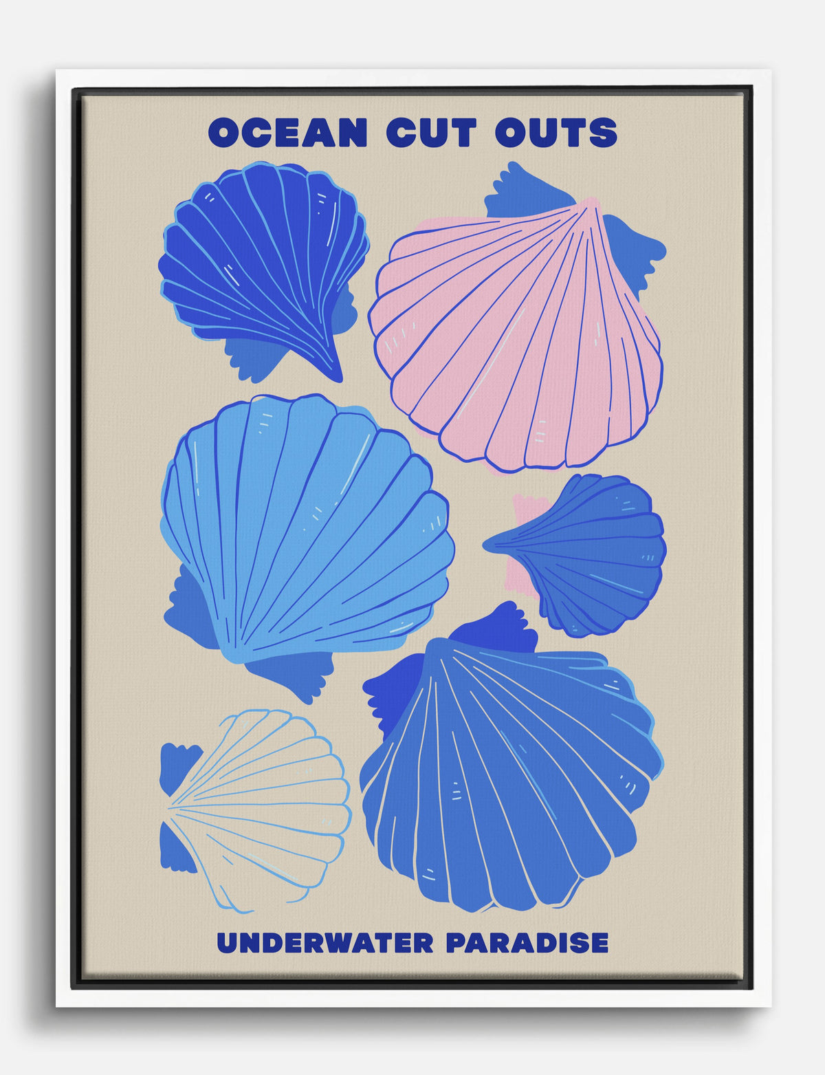 Seashell Bliss Canvas Print White