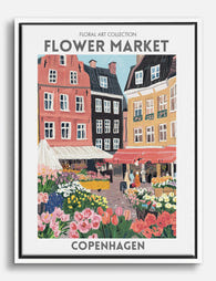 Copenhagen Floral Vibes Canvas Print White