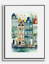 Charming Amsterdam Facades Canvas Print White