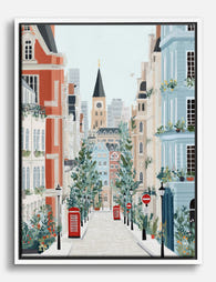 London Pastel Cityscape Canvas Print White