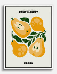 Golden Pears Market Canvas Print - White