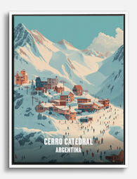 Cerro Catedral Ski Village Canvas Print White