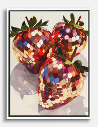 Strawberry Disco Magic Canvas Print White