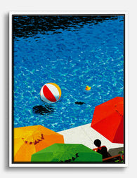 Poolside Summer Vibes Canvas Print - White