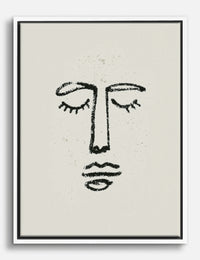 Serene Minimal Face Canvas Print White