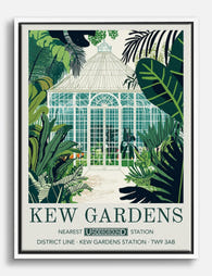 Tropical Glasshouse Escape Canvas Print White