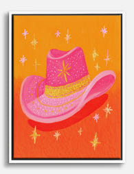 Pink Western Spark Canvas Print White
