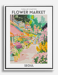 Seoul Bloom Vibes Canvas Print White