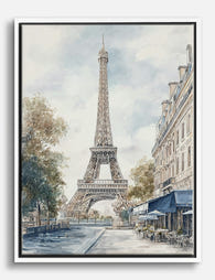 Parisian Morning View Canvas Print White