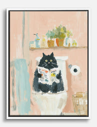 Cat’s Quiet Moment Canvas Print White