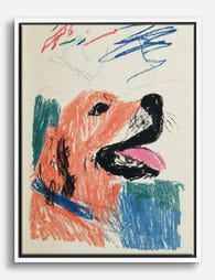 Playful Golden Retriever Canvas Print - White