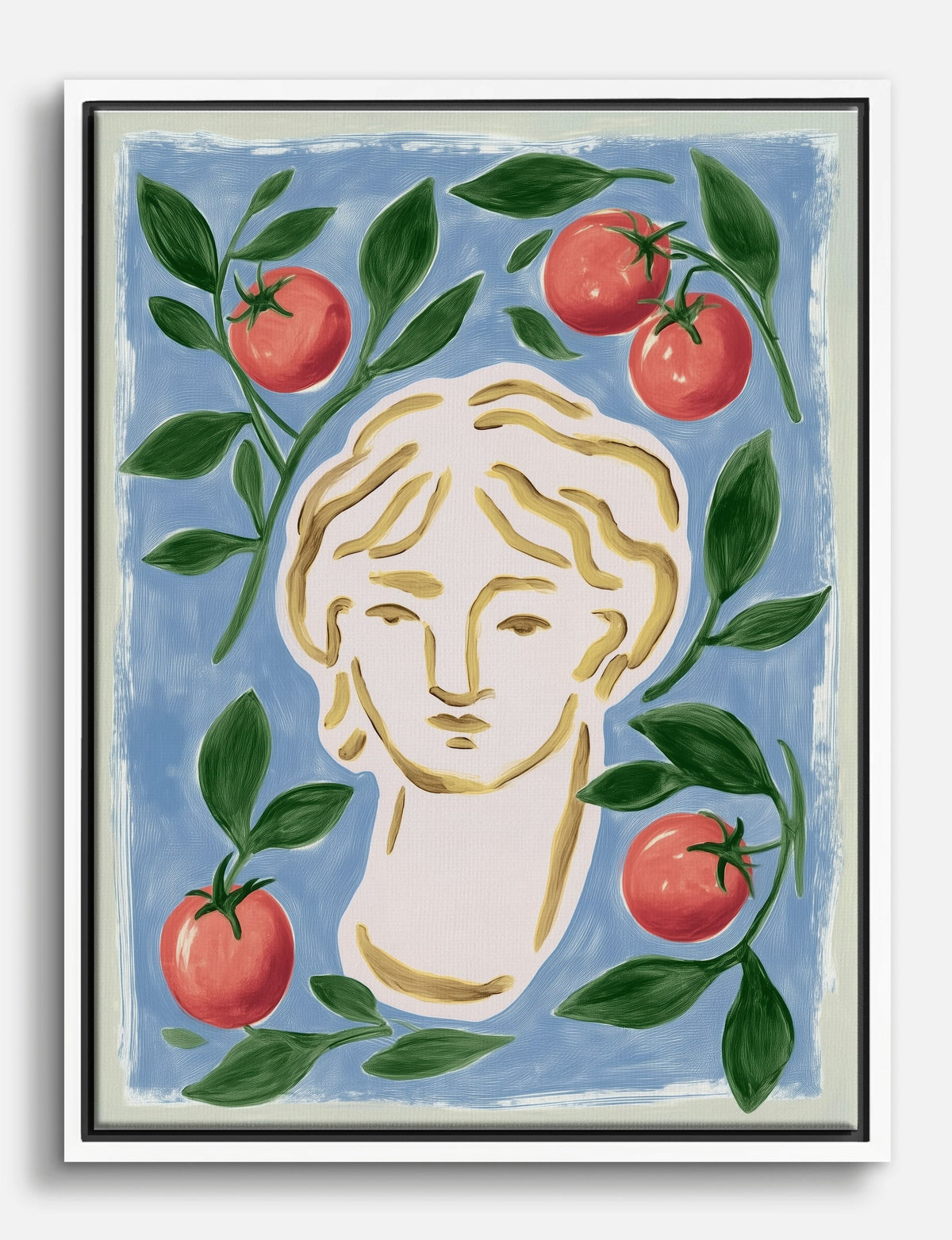 Goddess & Garden Muse Canvas Print White