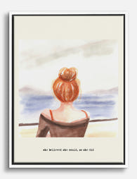 She Believed, She Did Canvas Print White