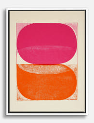 Bold Pink & Orange Shapes Canvas Print - White