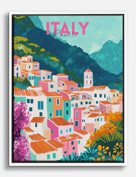 Italian Coastal Charm Canvas Print White