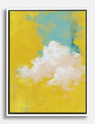 Sunshine & Cotton Clouds Canvas Print White