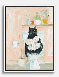 Cat’s Quiet Moment Canvas Print White