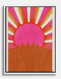 Radiant Pink Sunrise Canvas Print - White