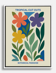 Botanical Paradise Cutouts Canvas Print - White