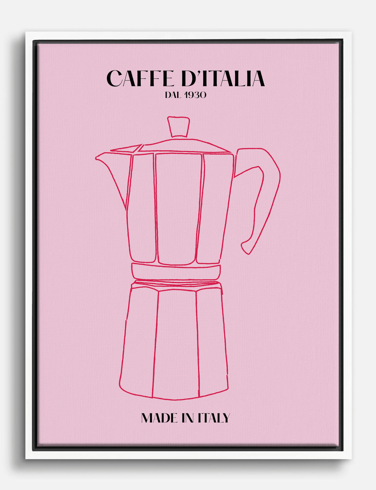 Italian Coffee Chic Canvas Print White
