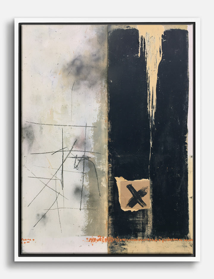 Marked Cross No. 1 Canvas Print White