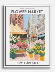 New York City Flower Market Canvas Print White