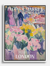 London Flower Market Matisse Canvas Print White