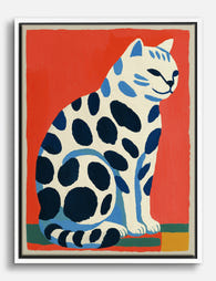 Spotted Blue Cat Canvas Print White