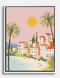 French Riviera Sunshine Canvas Print White