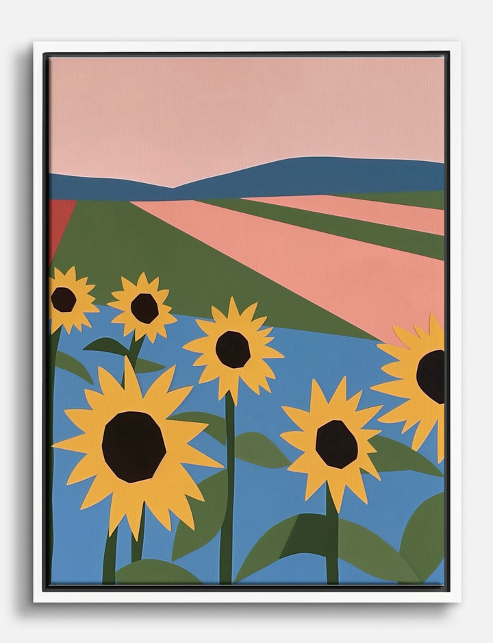 Sunflower Bliss Canvas Print White