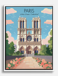 Paris Cathedral Charm Canvas Print White