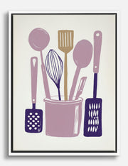 Lienzos de utensilios de cocina