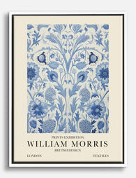 William Morris Blue Botanicals Canvas Print White