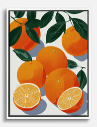 Citrus Grove Burst Canvas Print White