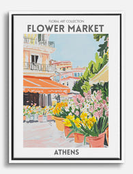 Athens Blossom Escape Canvas Print White