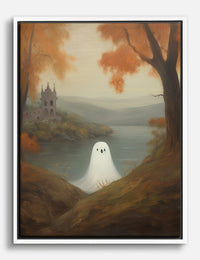 Enchanted Autumn Ghost Canvas Print White